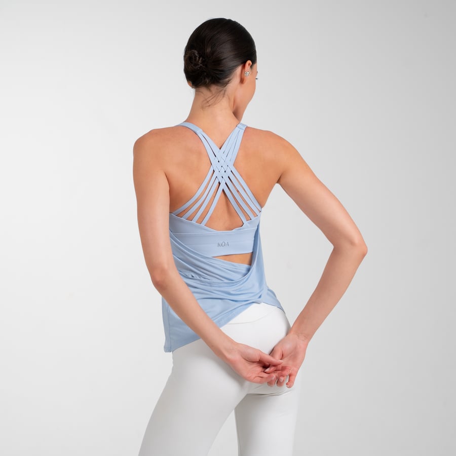 Crossback Bra Tank – Icy Blue