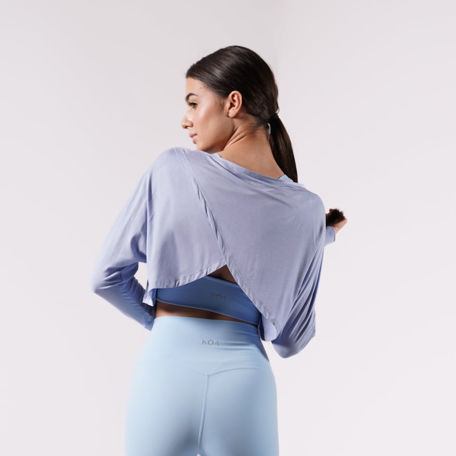 Flow Cropped Layer Top - Misty Blue