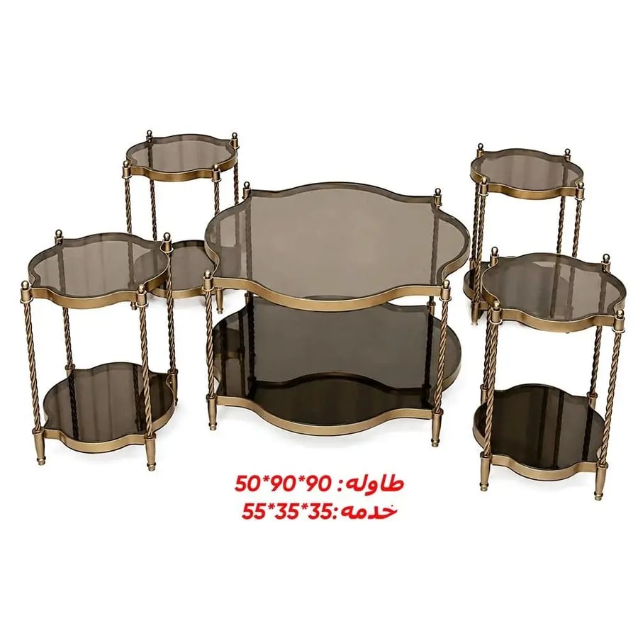 طقم طاولات قهوة وخدمة بتصميم كلاسيكي