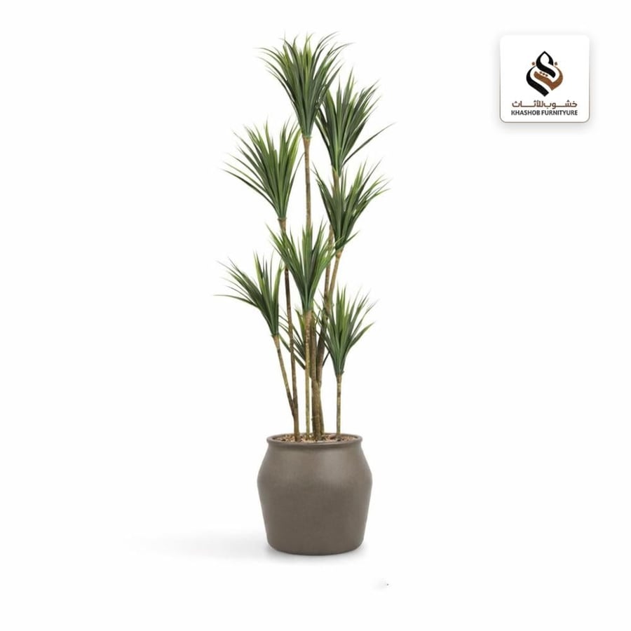 شجرة صبار أخضر اصطناعي (8 فروع) بمركن بلاستيك جرة كلاسيكى