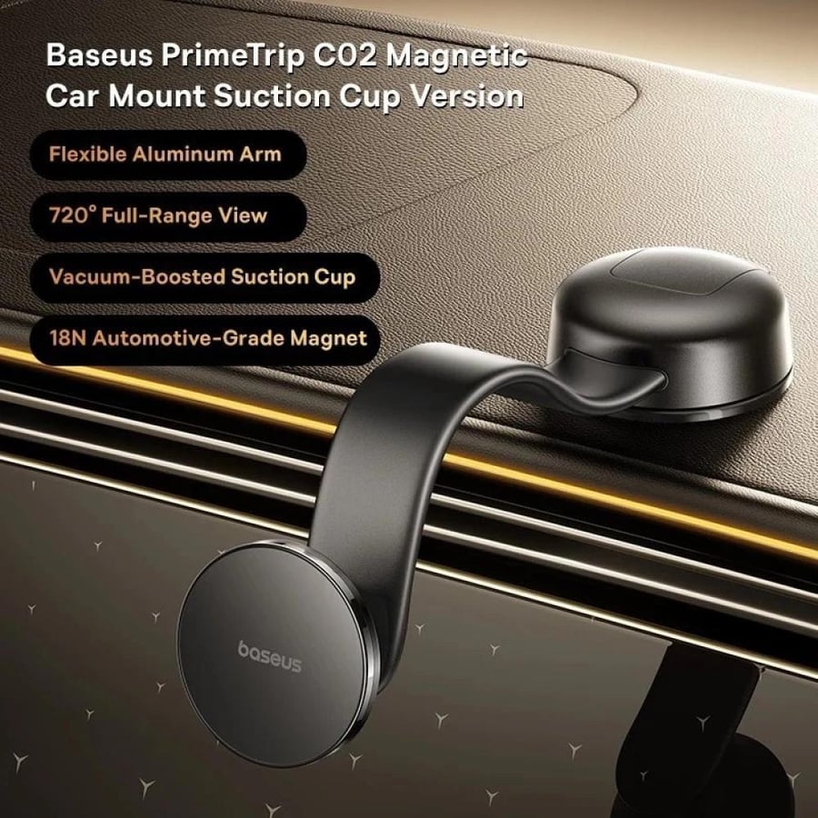 Baseus PrimeTrip C02 Magnetic Car Phone Stand - Black