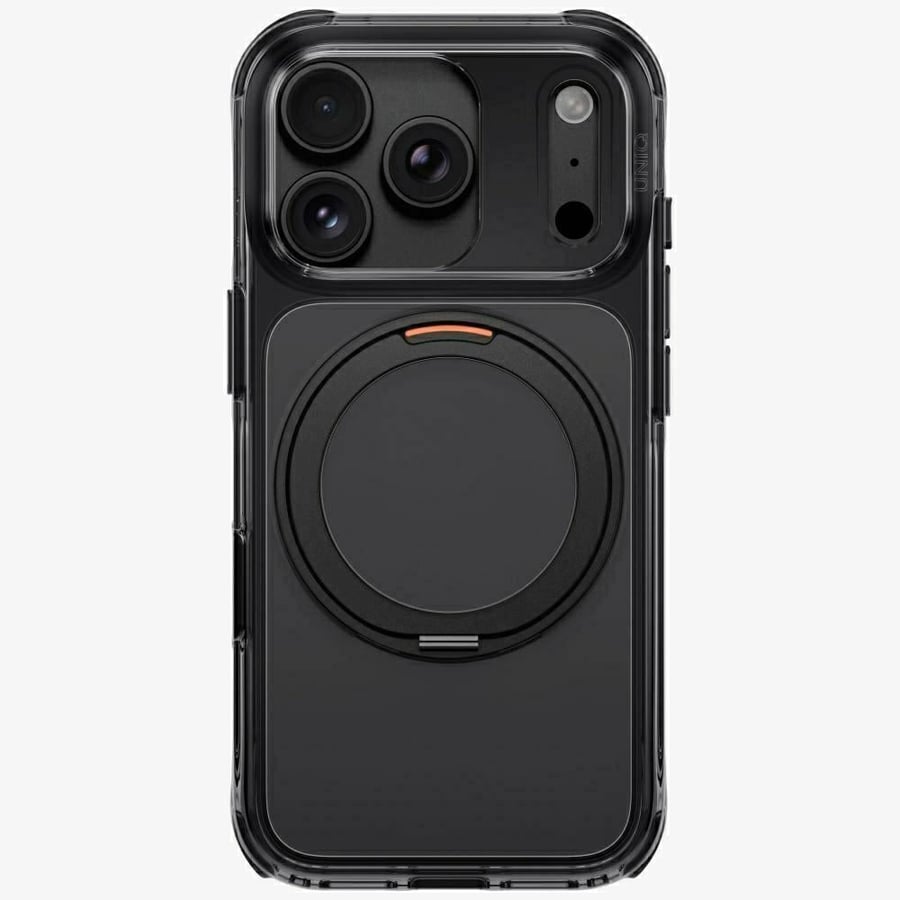 يونيك كفر حماية SWIVIX KICKSTAND مسكة للايفون 18 برو و 18 بروماكس - اسود كربوني