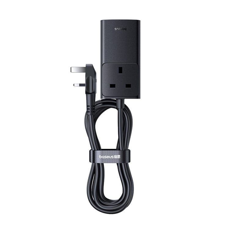 بيسوس منصة شحن بقدرة 65 واط بمفذين USB ومنفذين تايب سي ومقبس فيش اسود