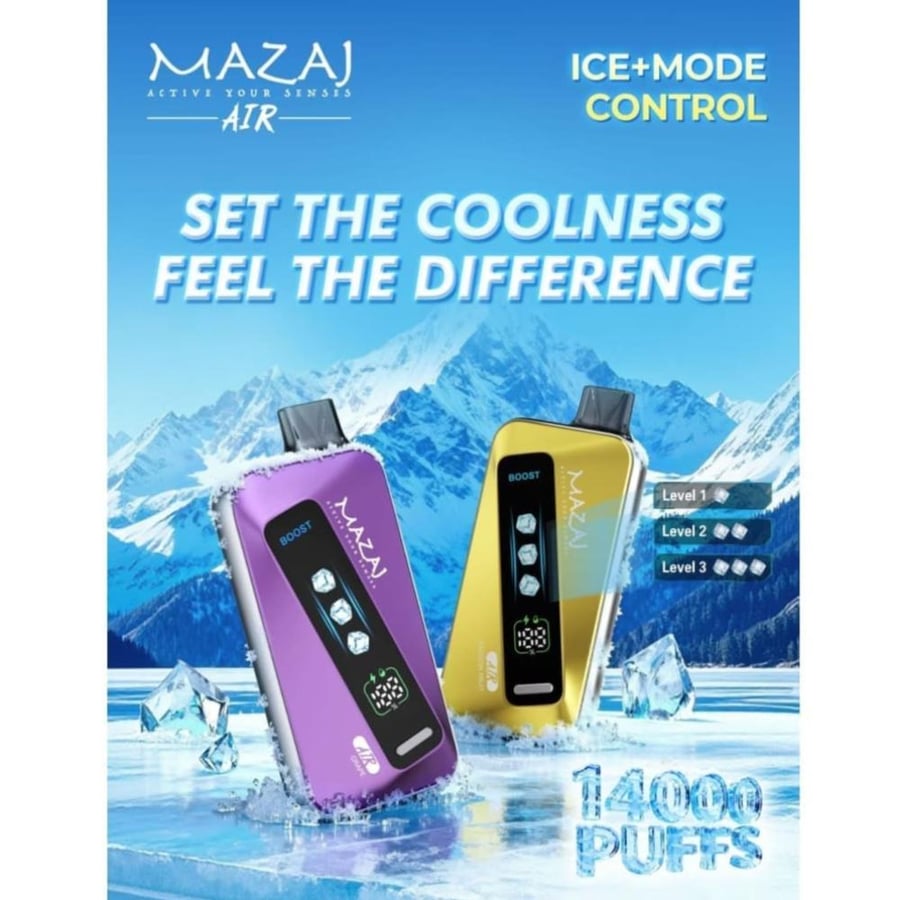 MAZAJ AIR سحبة سيجارة مزاج اير 14000 شفطة 50 نيكوتين