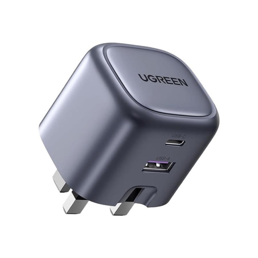 شاحن جداري يوجرين نيكسود GaN بمنفذ USB-C ومنفذ USB بقوة 35 واط