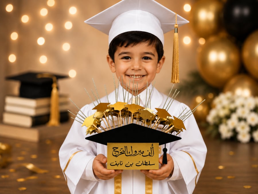 باقة شرار التخرج الفاخرة بالاسم – 35 قطعة