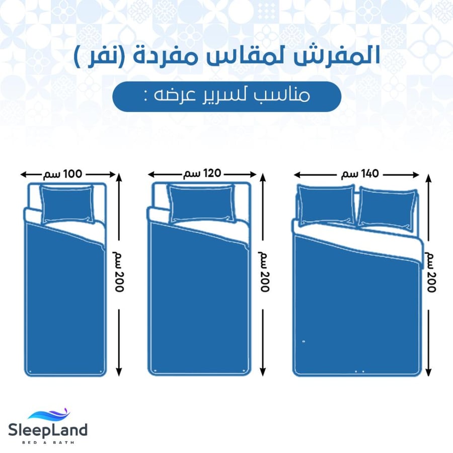 مقاسات طقم مفرش أودري نفر ونص