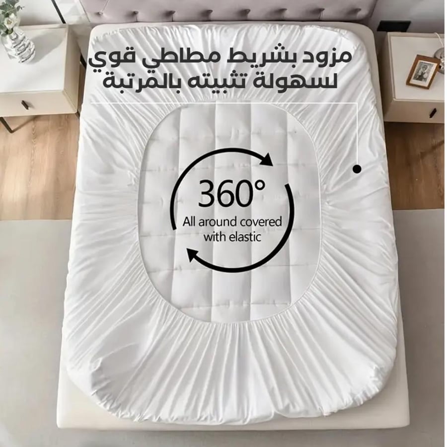 لباد المرتبة الأبيض مركب على المرتبة