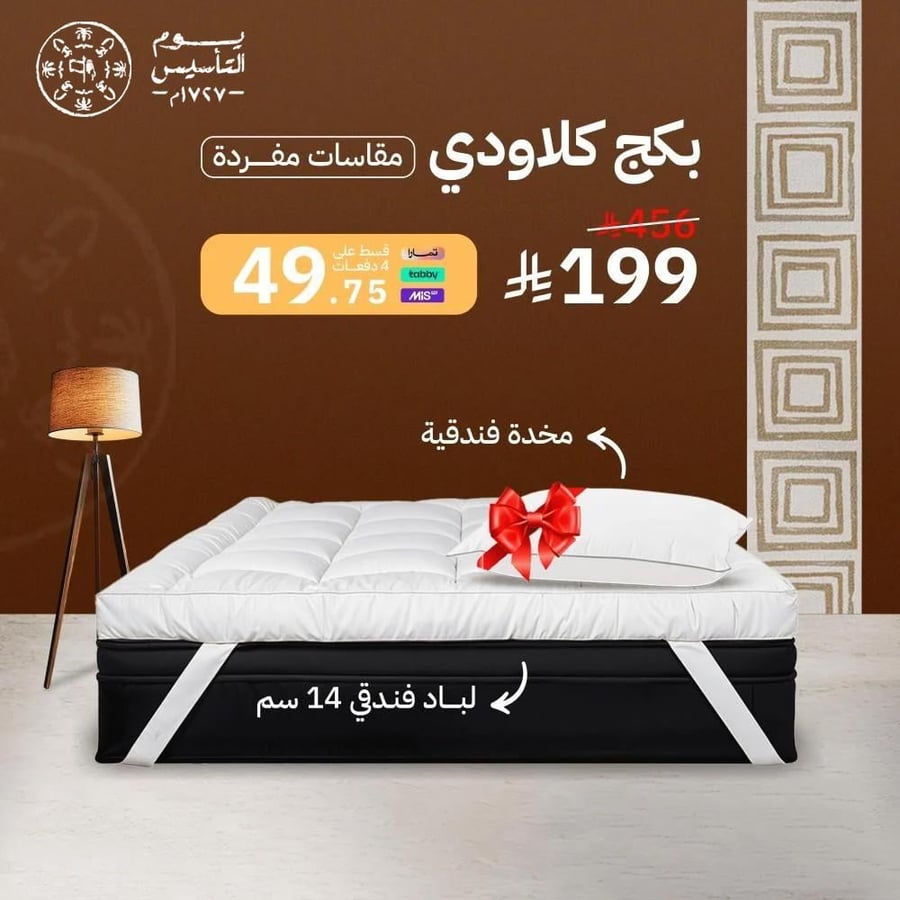 بكج كلاودي لباد مع مخدة فندقية