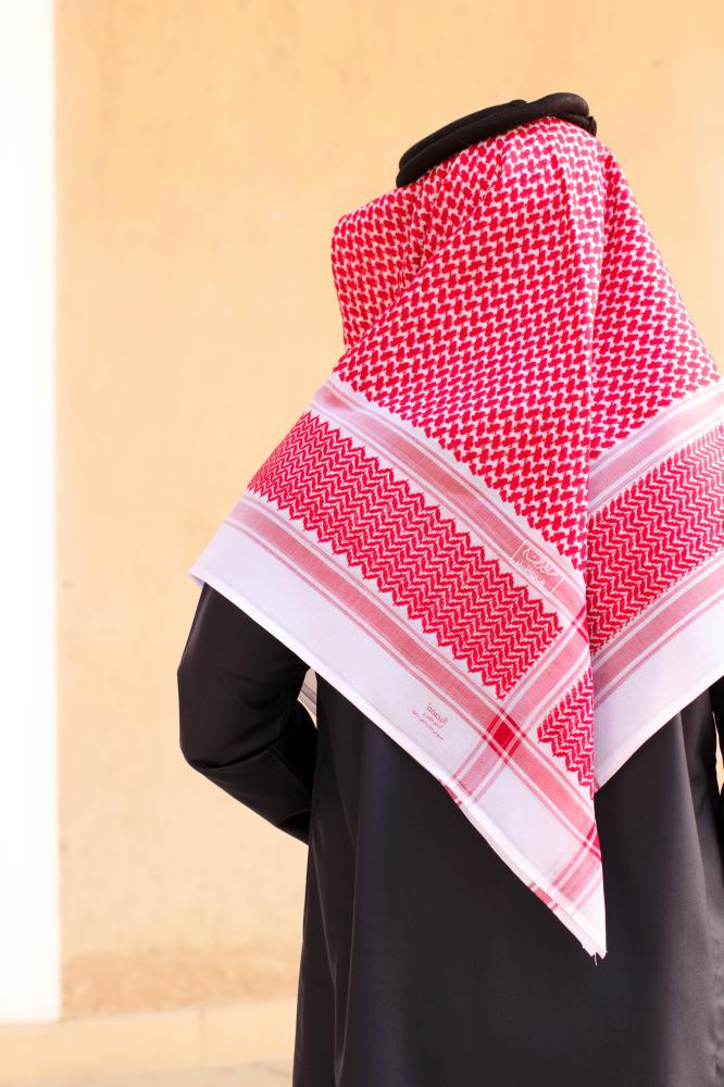 شماغ البصمة لون احمر مميز
