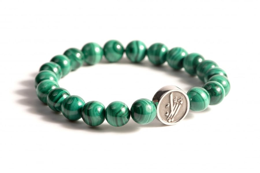 Malachite Bracelet wi Silver