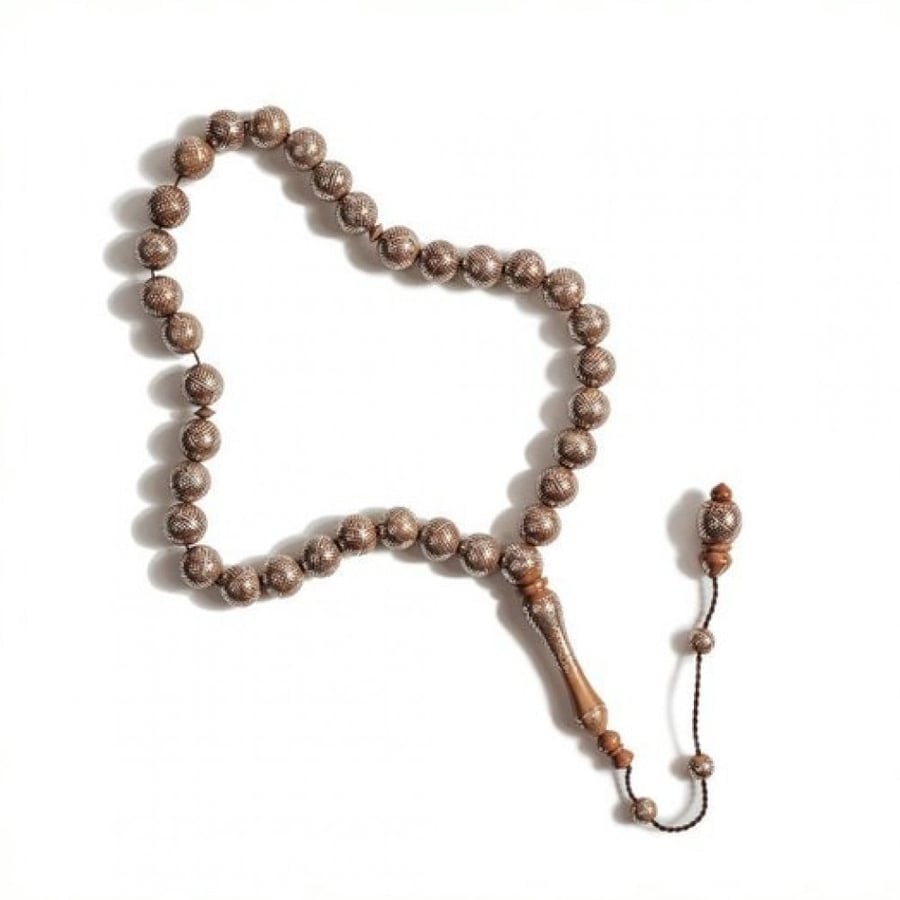 Coconut Wood Rosary, wi Silver