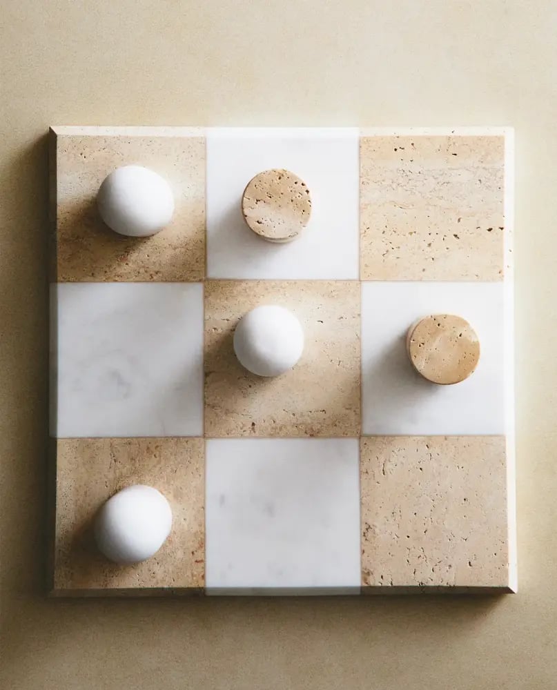 O-X game decor marble
