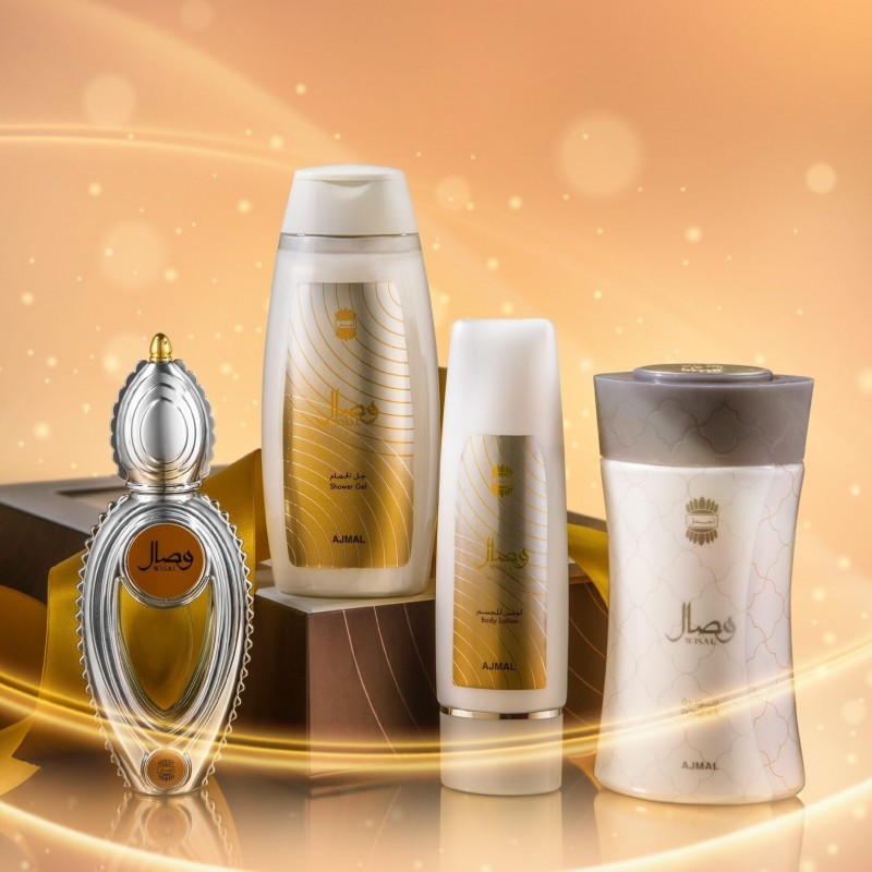 طقم وصال من اجمل يتكون من 4 قطع(بودرة جسم،عطر  ،لوشن جسم ، شاور جل )