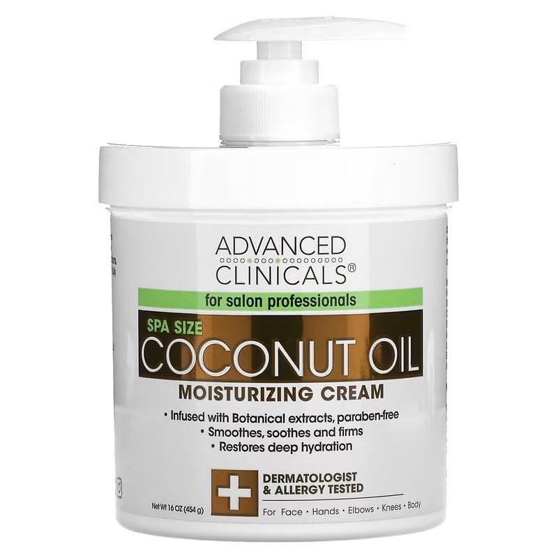 Moisturizing cream with coconut extract from Advanced Clinicals 454 grams