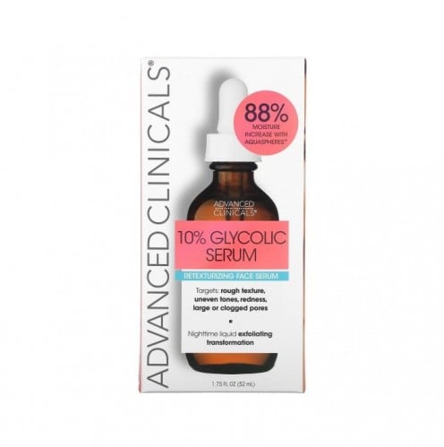 Glycolic acid serum 10% for skin lightening and renewal from Advanced Clinics 52 ml