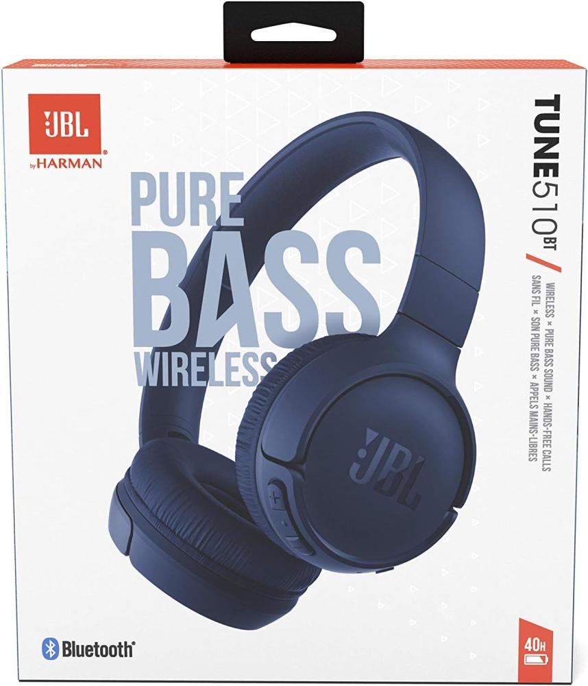 سماعة لاسلكية بلوتوث  (TUNE 510 BT) مع بطارية تدوم 40 ساعة ()() -  من JBL