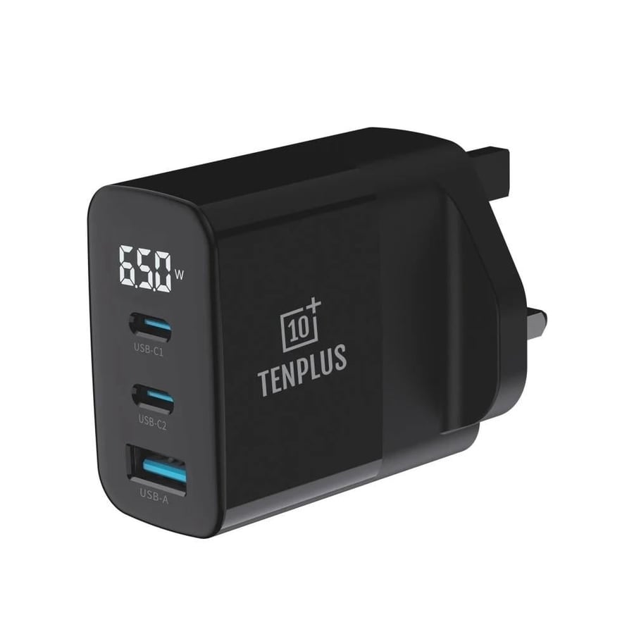 شاحن منزلي (65 واط) (T3500) - مع مدخلين تايب سي (PD) + مدخل يو اس بي (USB-A) من TENPLUS