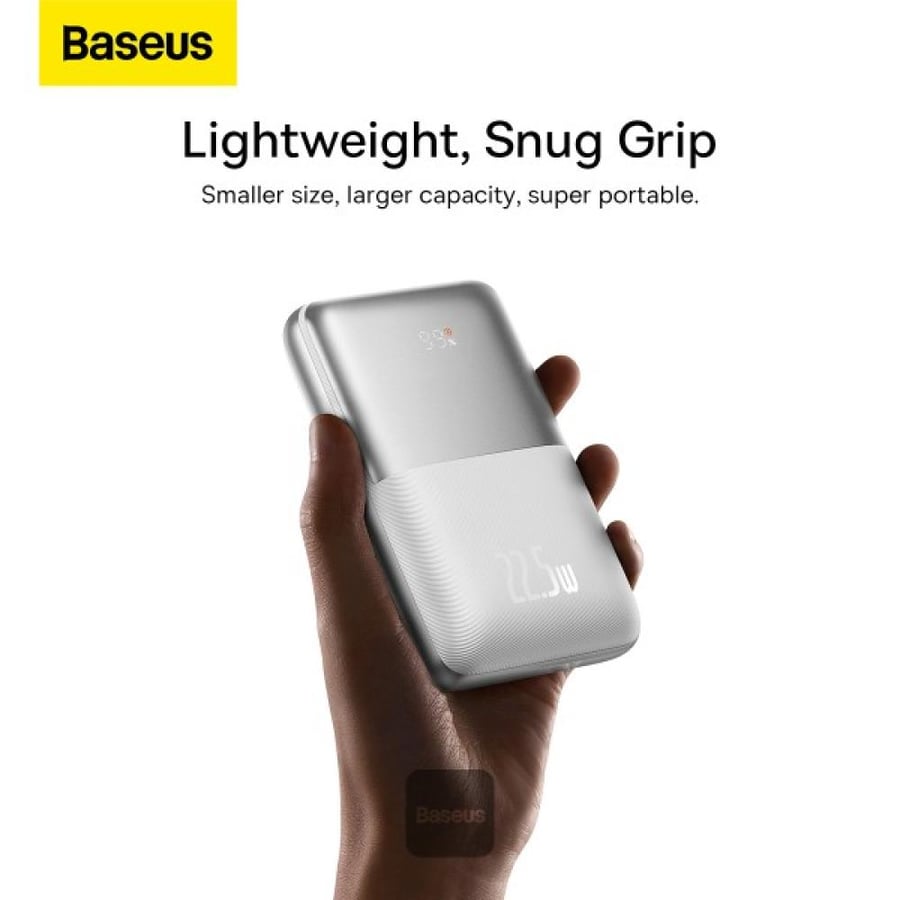 شاحن متنقل (PPBD2-2022) (Bipow Pro Digital Display FAST CHARGE POWER BANK) 20,000mAh ميلي أمبير مع مداخل تايب سي( PD x 1) + يو اس بي (USB-A x 2) من BASEUS