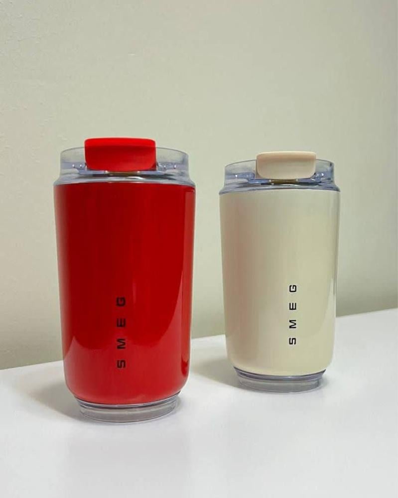 كوب قهوة للسفر (SMEG-648)، سعة 350 مل معزول بغطاء مانع للتسرب من SMEG