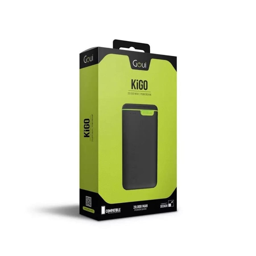 شاحن متنقل (G-PB2G20-K) (KiGO) 20,000mAh ميلي أمبير مع مداخل تايب سي( PD x 2) + يو اس بي (USB-A x 1) من GOUI