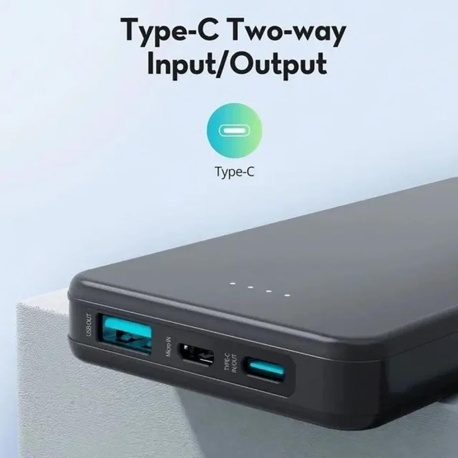شاحن متنقل (RP-PB1215) (PD Pioneer 15w) 10,000mAh ميلي أمبير مع مداخل تايب سي( PD x 1) + يو اس بي(USB-A x 1) من RAVPOWER