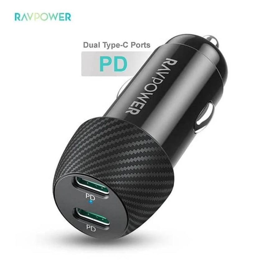 شاحن سيارة ( إجمالي الناتج 50 واط) (PD Pioneer RP-VC032) - مدخلين PD من Ravpower