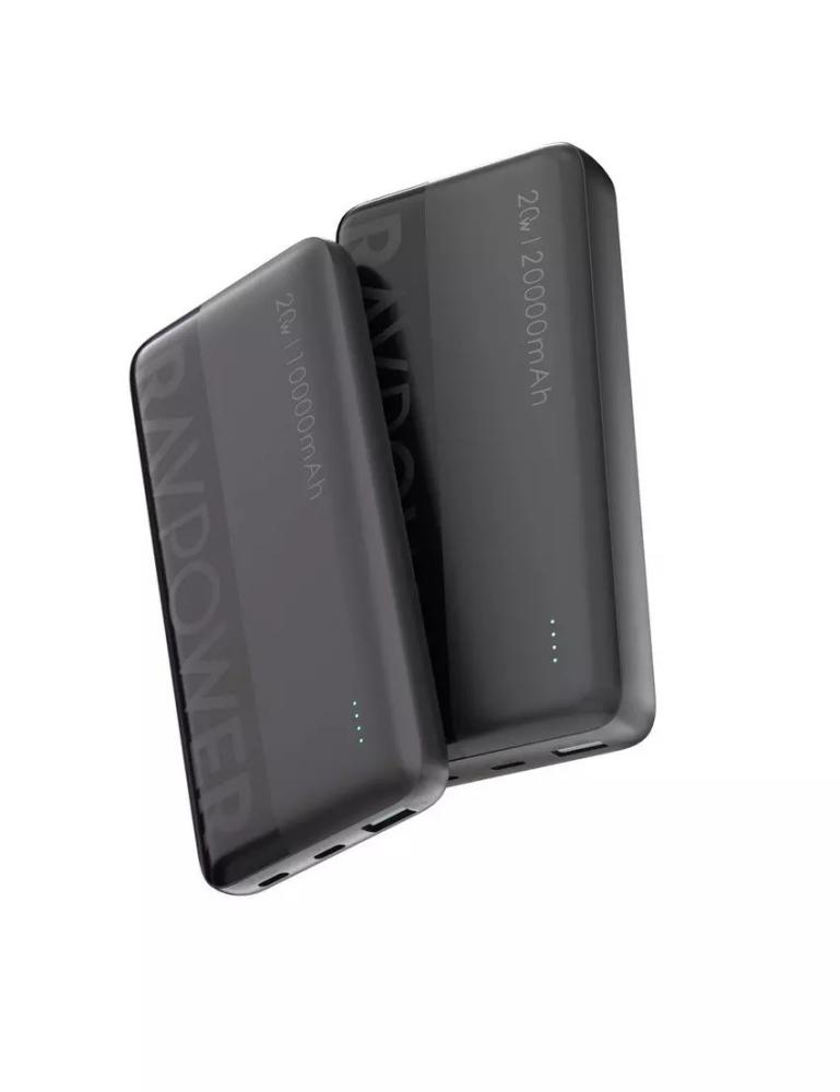 مجموعة (RP-PB1239) من قطعتين شاحن متنقل (RP-PB1228: 10,000mAh) + (RP-PB1229: 20,000mAh) مع مدخل (Type-C (20W) x 2 ) + (USB-A (18W) x 1 ) من RAVPOWER