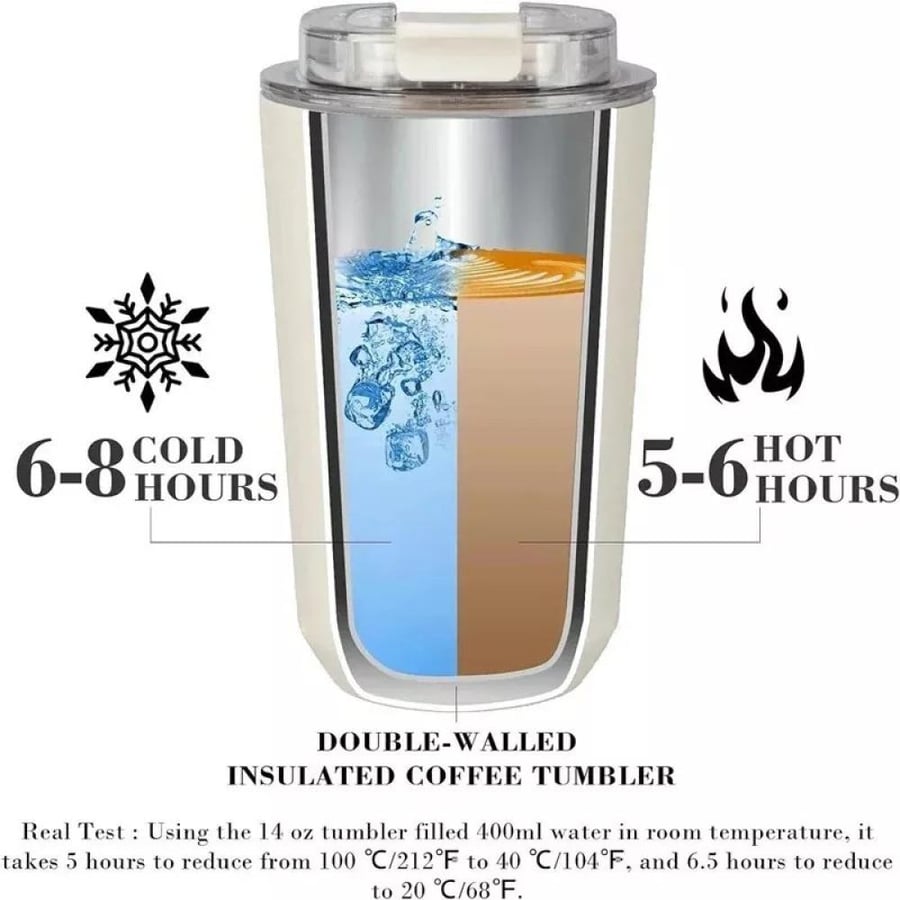 كوب قهوة للسفر (SMEG-648)، سعة 350 مل معزول بغطاء مانع للتسرب من SMEG