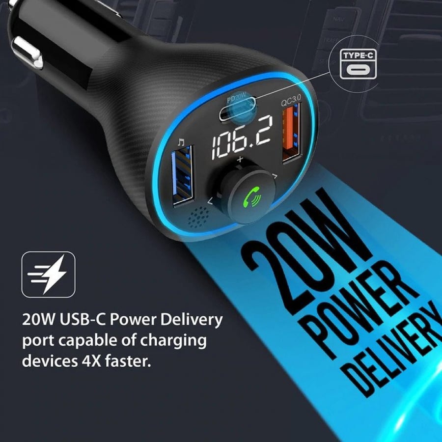 شاحن سيارة PowerTune-38W مع مشغل FM من شركة PROMATE