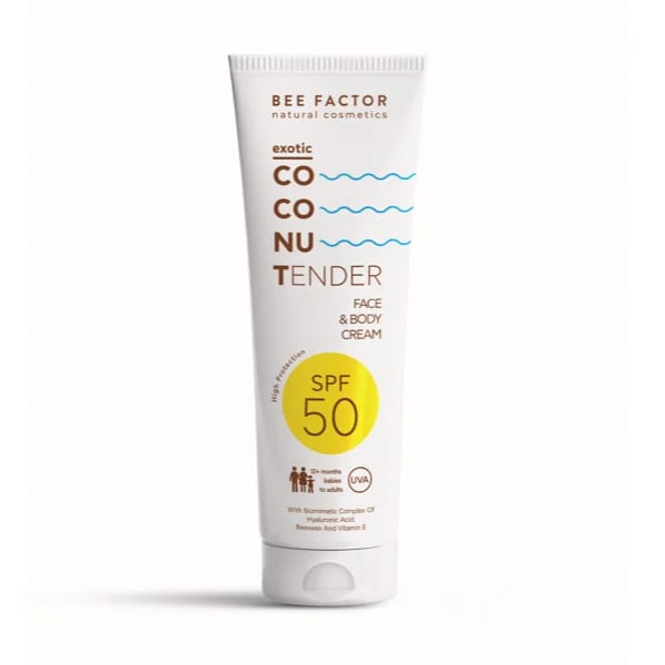 كريم جوز الهند الفاخر للحماية العالية SPF50 بملمس لطيف ومناسب للبشرة الحساسة
