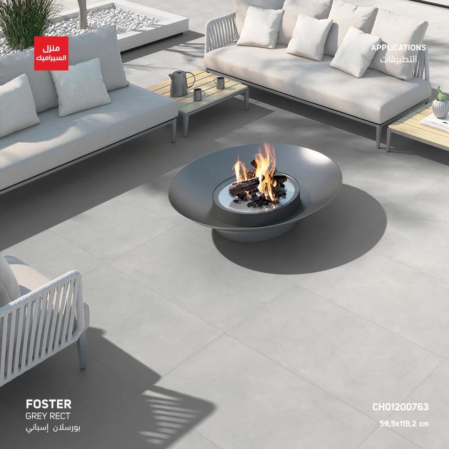 FOSTER GREY RECT MATE  59,5X119,2  بورسلان اسباني فوستر مظهر استمنتي انيق رمادي متوسط مطفي