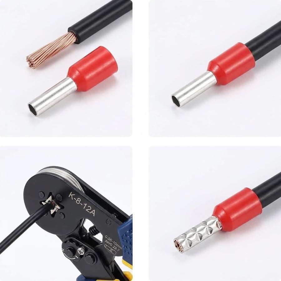 موصل أطراف الأسلاك الكهربائية (Ferrules) – نحاس مع عازل نايلون – مقاسات متعددة