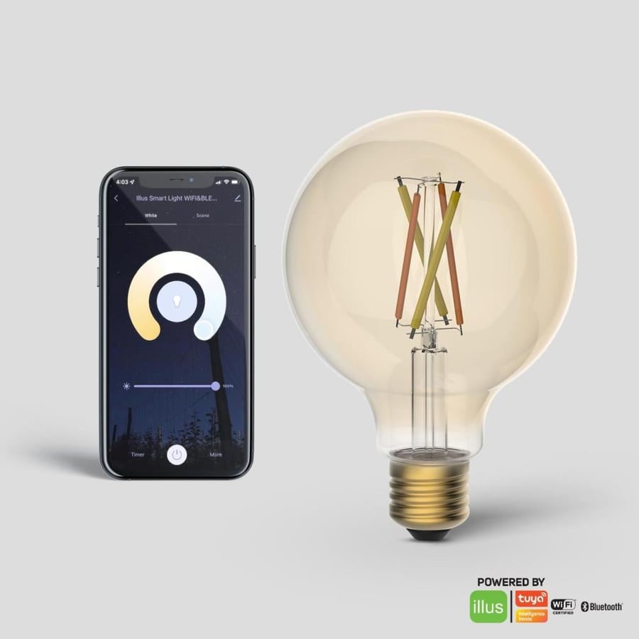 E27 Smart Decorative Bulb 720 Lumens Light Color Temperature 1700K~5000K