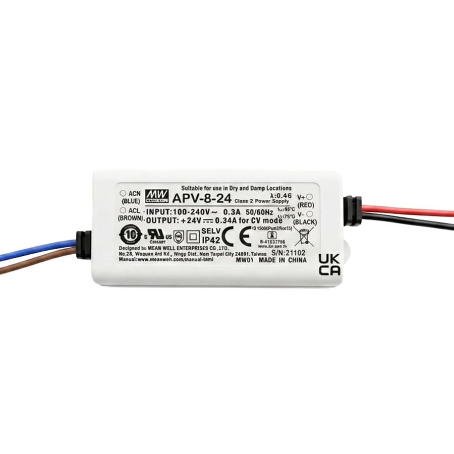 APV-8-24محول 8واط لشريط إضاءة خطية مرنة ليد ( ستريب و نيون فليكس ) - التيار الكهربائي ڤولت- DC24V