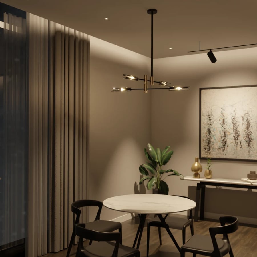 أجهزة إضاءة معلقة – ثريا خطية بتصميم هندسي