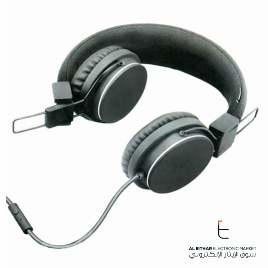 جي ديل | سماعة راس سلكية مع مايك اسود JeDel | Wired Headphone Black HS-636
