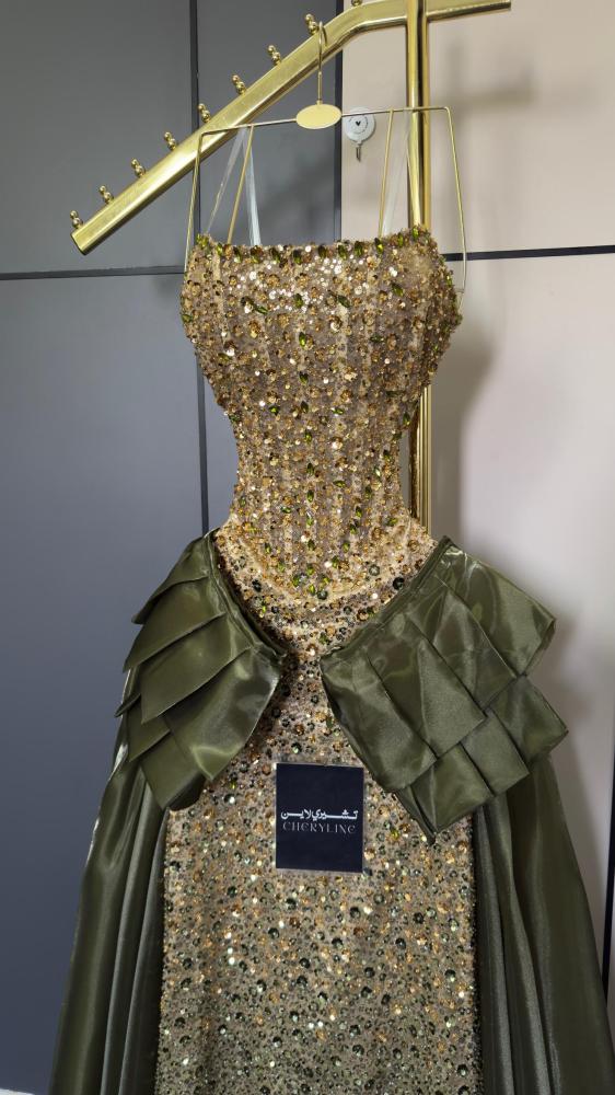 فستان سهره شك بخرز وتطريز يدوي