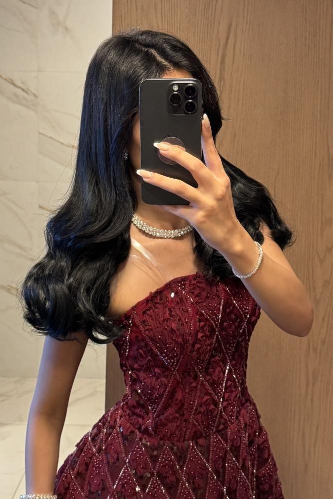 فستان سهره توب مزين بالخرز لونين