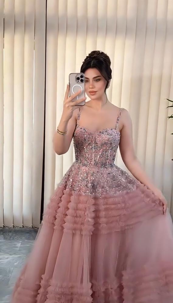 فستان سهره خرز طبقات فخم