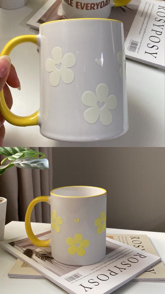 كوب مور اصفر بتصميم ورود