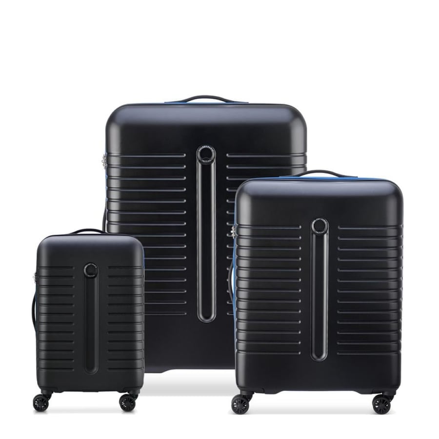 Delsey Airwaves 3-Piece Suitcase Set – 55/66/76 cm (Black)