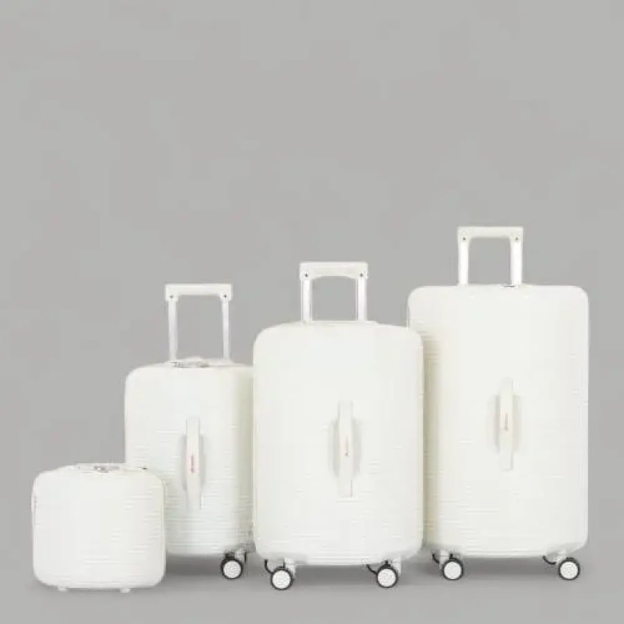 Fiber Travel Suitcase Set with Innovative Cylindrical Design – Water-Resistant – Dual 360° Spinner Wheels – Equipped with a TSA Universal Lock