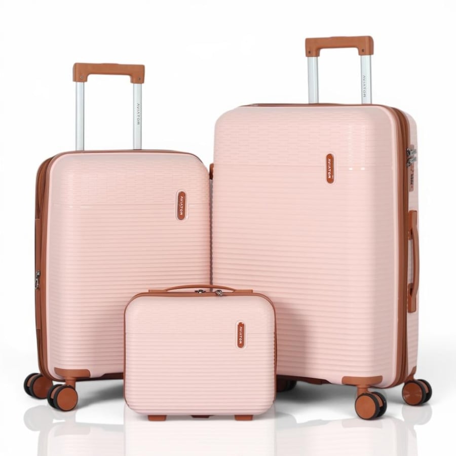 AVIATOR 3-Piece Unbreakable Luggage Set – 24", 20" & 12" – Durable Polypropylene (PP) – Available in Multiple Colors