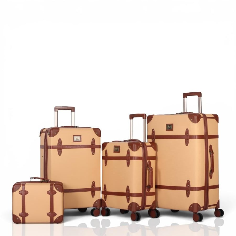 Classic Suitcase Set – Timeless Elegance & Unmatched Durability – Crafted from Premium Polypropylene & Reinforced High-Quality Leather – Break-Resistant