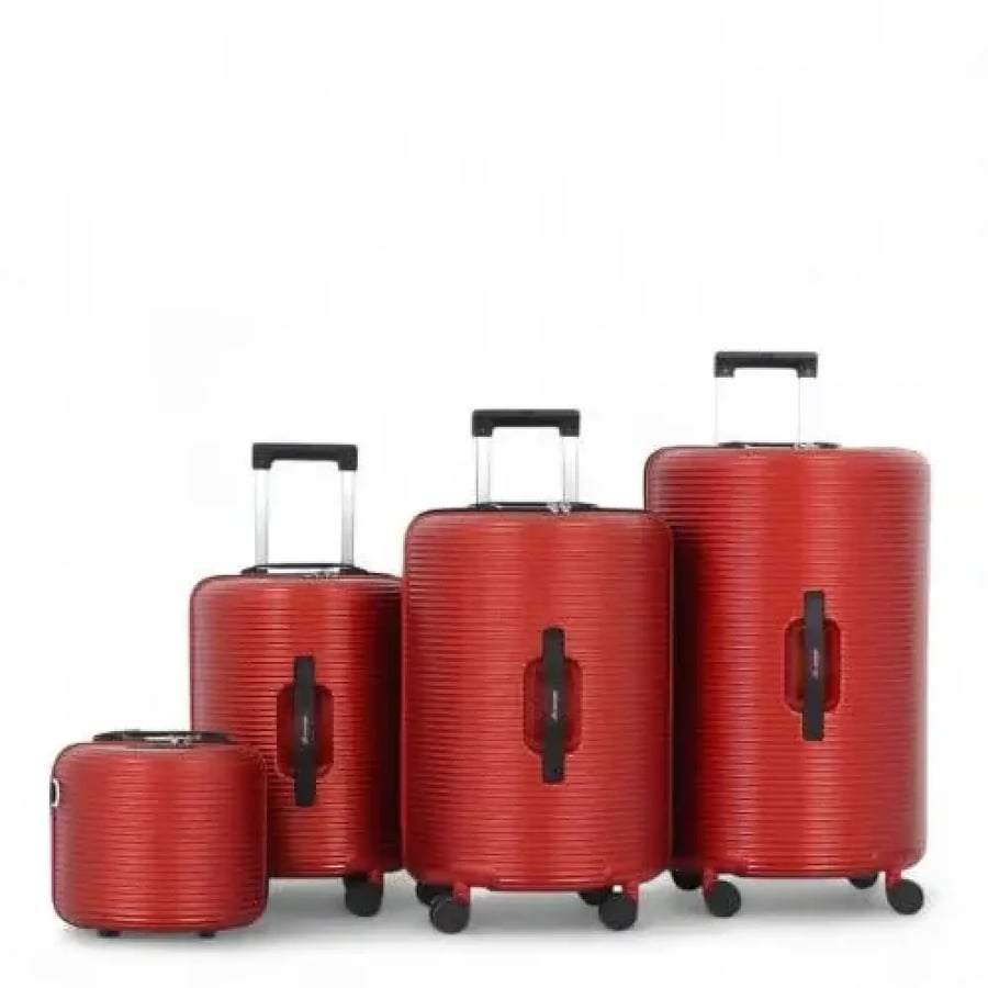 Fiber Travel Suitcase Set with Innovative Cylindrical Design – Water-Resistant – Dual 360° Spinner Wheels – Equipped with a TSA Universal Lock