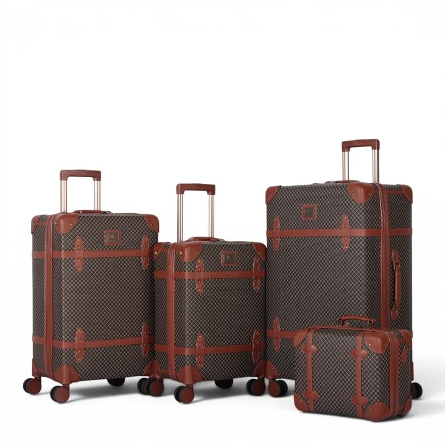 Classic Suitcase Set – Timeless Elegance & Unmatched Durability – Crafted from Premium Polypropylene & Reinforced High-Quality Leather – Break-Resistant
