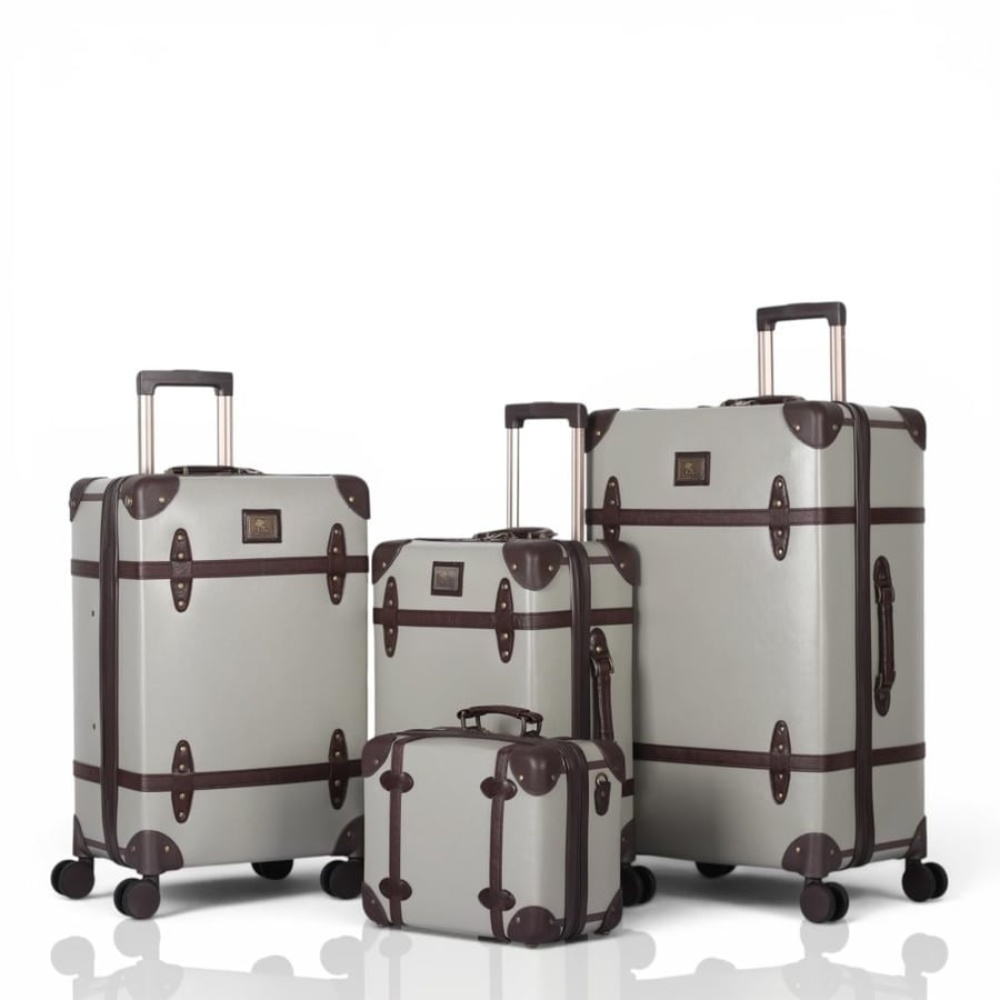 Classic Suitcase Set – Timeless Elegance & Unmatched Durability – Crafted from Premium Polypropylene & Reinforced High-Quality Leather – Break-Resistant