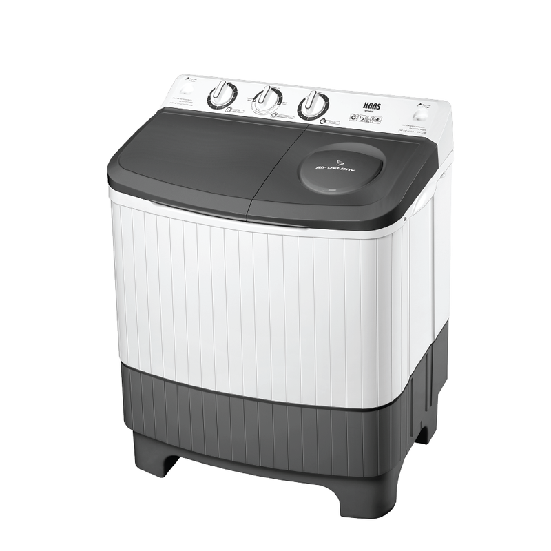 Haas Semi-Automatic Twin Tub Washing Machine – 6kg Washing Capacity – Powerful Performance & Fast Drying HTT1B6W