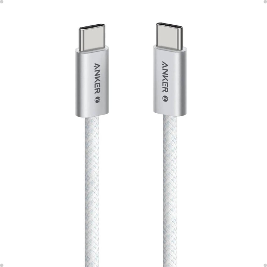 كابل أنكر زولو USB-C إلى USB-C، كابل شحن كامل السرعة بقدرة 240 واط، هيكل مقاوم للأوساخ، سمك 5.8 مم، نقل بيانات بسرعة 480 ميجابت في الثانية، غلاف خارجي مضفر متين   1M